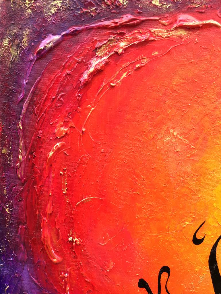 Original Abstract Calligraphy Painting by Sana Nisar