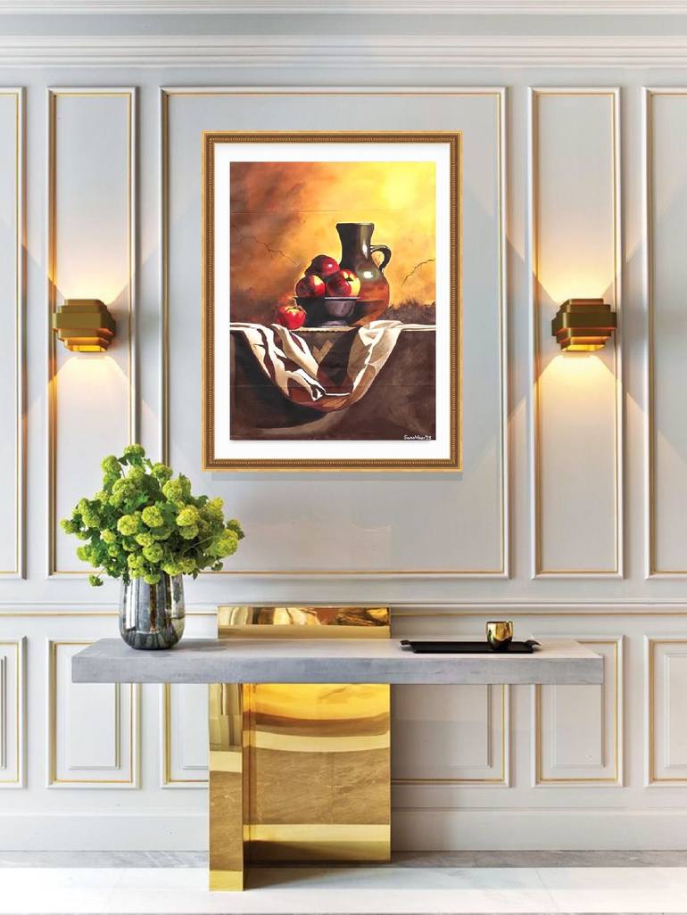 Original Art Deco Still Life Painting by Sana Nisar