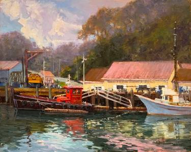 Original Fine Art Boat Paintings by Tatyana Fogarty