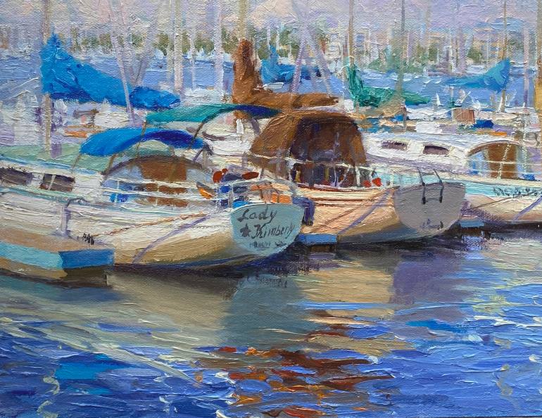 Original Boat Painting by Tatyana Fogarty
