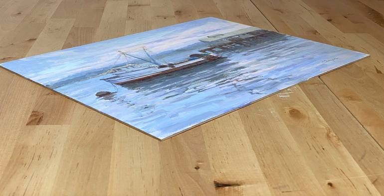 Original Boat Painting by Tatyana Fogarty