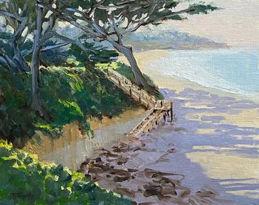 Staircase Down to Carmel Beach plein air thumb