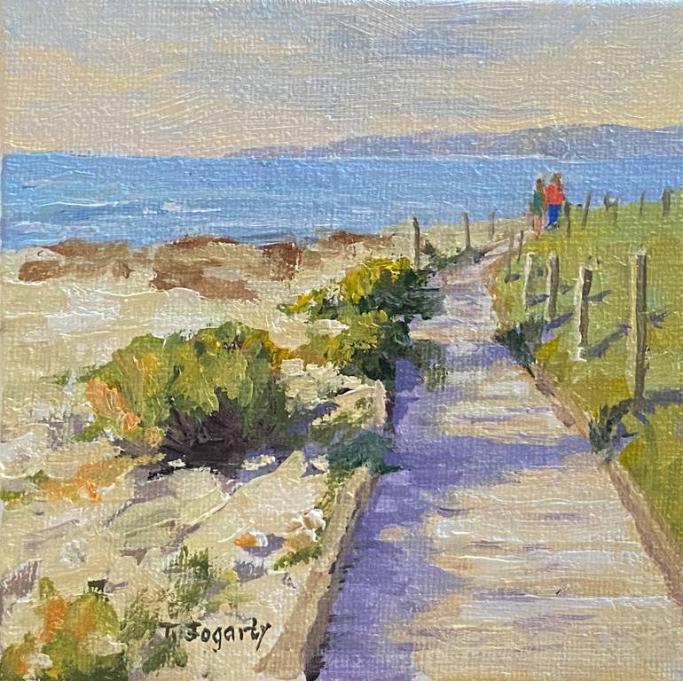 Original Impressionism Beach Painting by Tatyana Fogarty