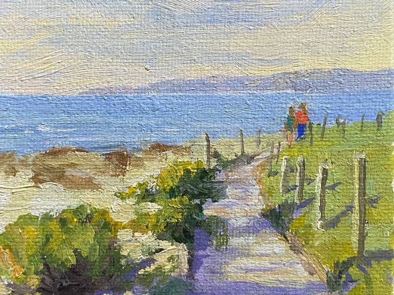 Original Impressionism Beach Painting by Tatyana Fogarty