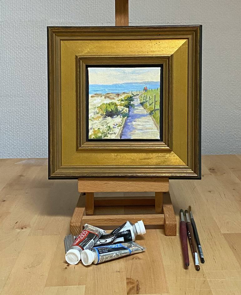 Original Impressionism Beach Painting by Tatyana Fogarty