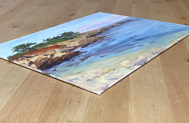 Original Impressionism Beach Painting by Tatyana Fogarty