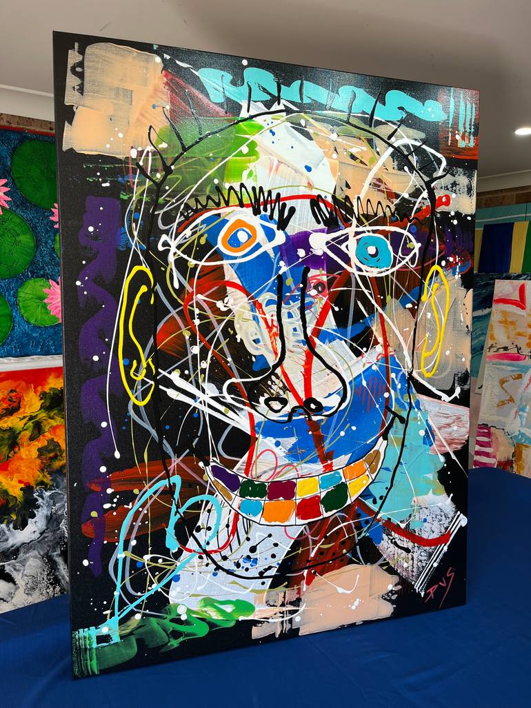 Original Abstract Expressionism People Painting by Patrick Smith