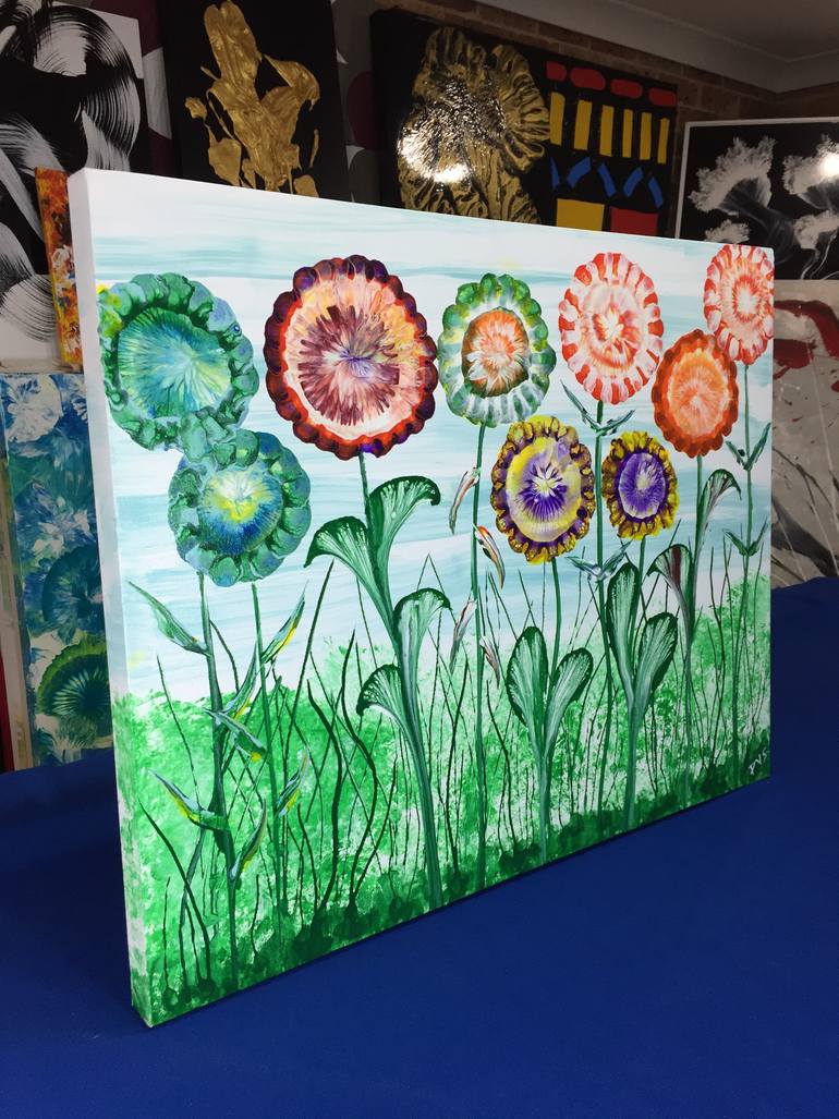 Original Abstract Expressionism Floral Painting by Patrick Smith