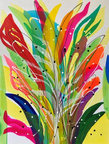 Print of Abstract Expressionism Floral Paintings by Patrick Smith