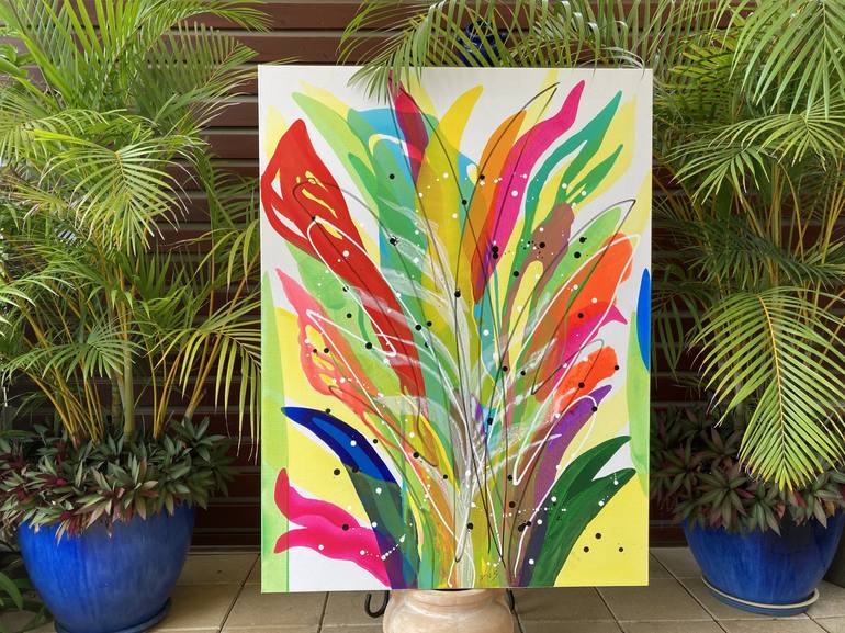 Original Abstract Expressionism Floral Painting by Patrick Smith