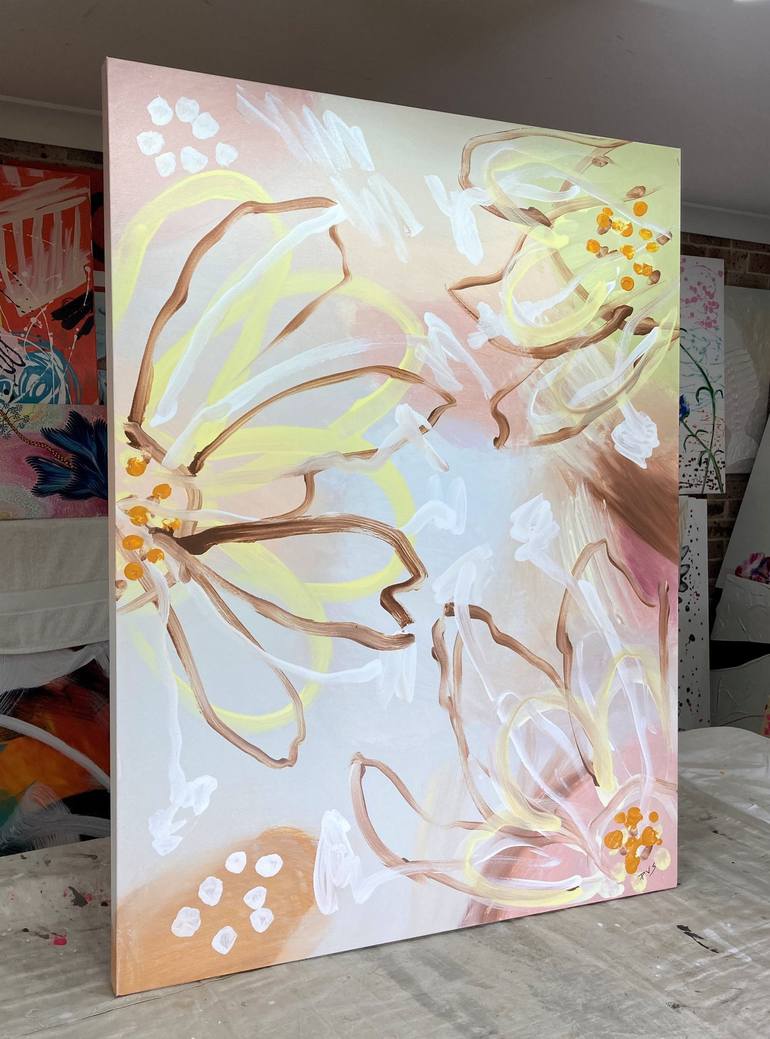 Original Art Deco Floral Painting by Patrick Smith