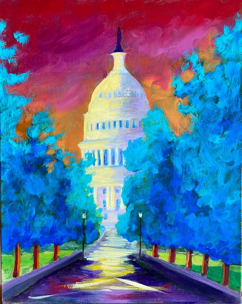 Original Abstract Landscape Painting by Leanne Pitman