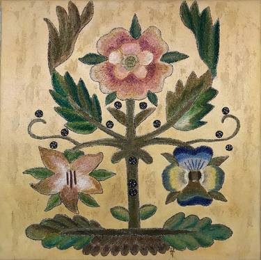 Original Folk Floral Paintings by Tetiana Parysh