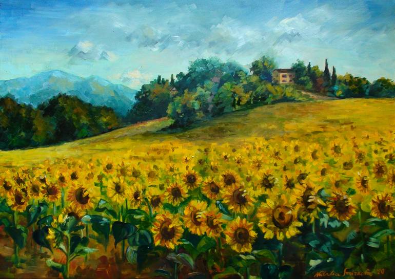 Girasoli a Vespignano (Sunflowers of Vespignano) Painting by Natalya ...