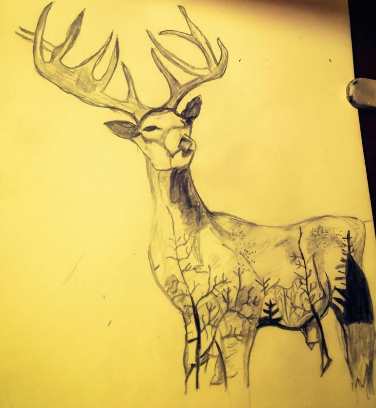 Original Art Deco Abstract Drawing by Shaanya V