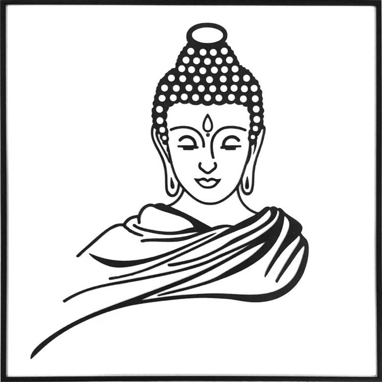 buddha black and white