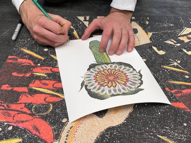 Original Conceptual Fantasy Printmaking by Gleyeson Gleyeson