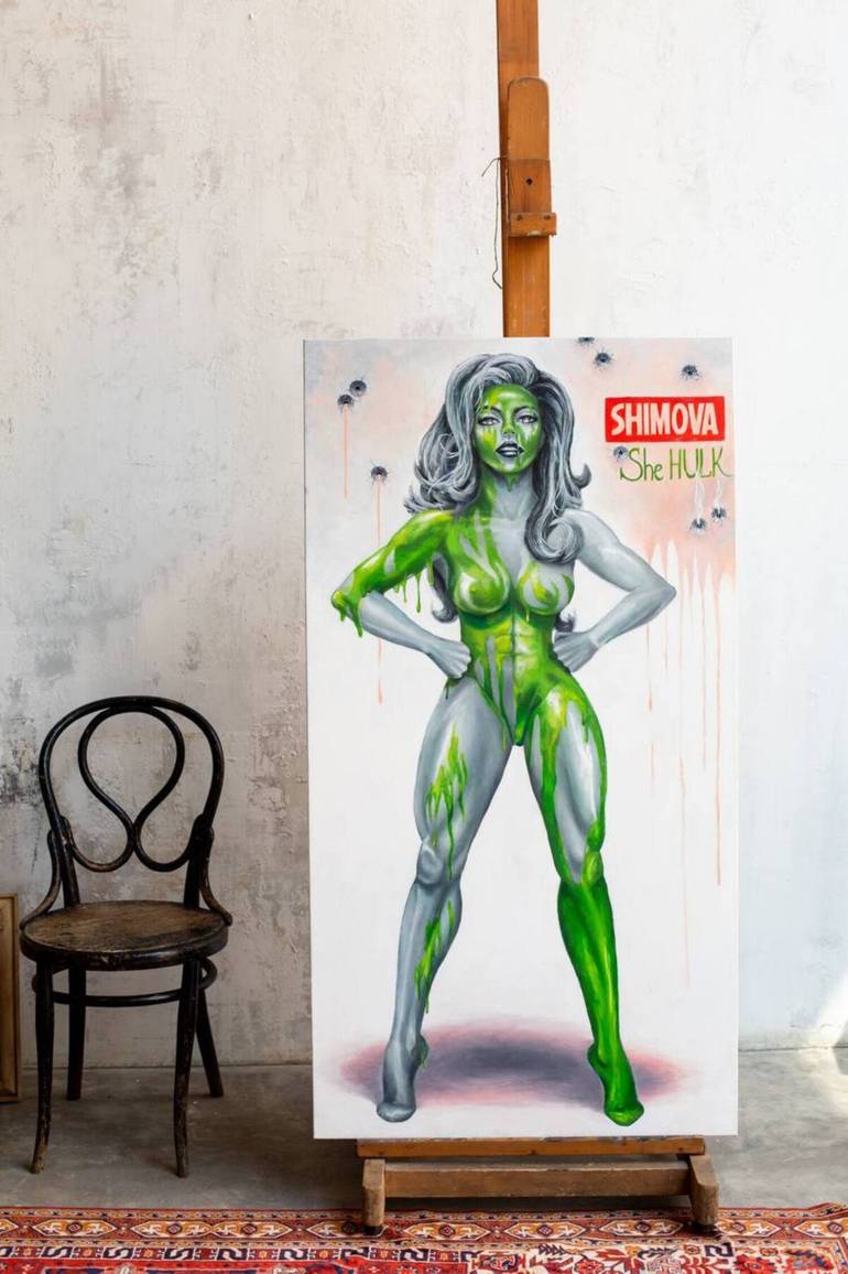 Original Pop Art Comics Painting by Alina Shimova