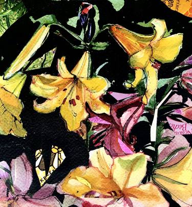Print of Figurative Floral Collage by Beatrix Hegyi