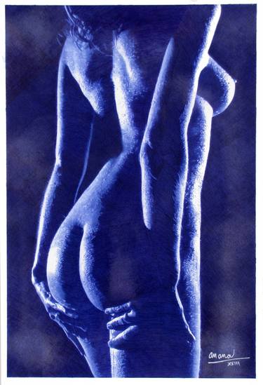Original Figurative Nude Drawings by Jacky Ananou