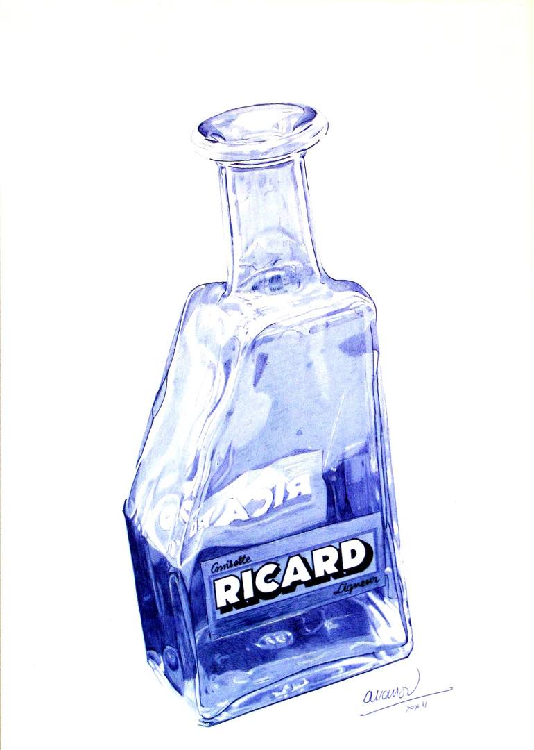 Bouteille de Ricard Drawing by Jacky Ananou | Saatchi Art