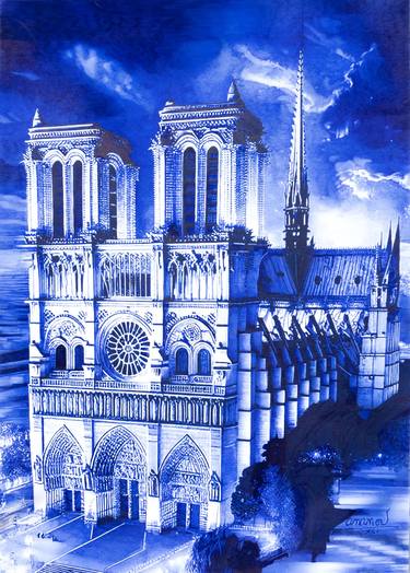 Original Figurative Architecture Drawing by Jacky Ananou