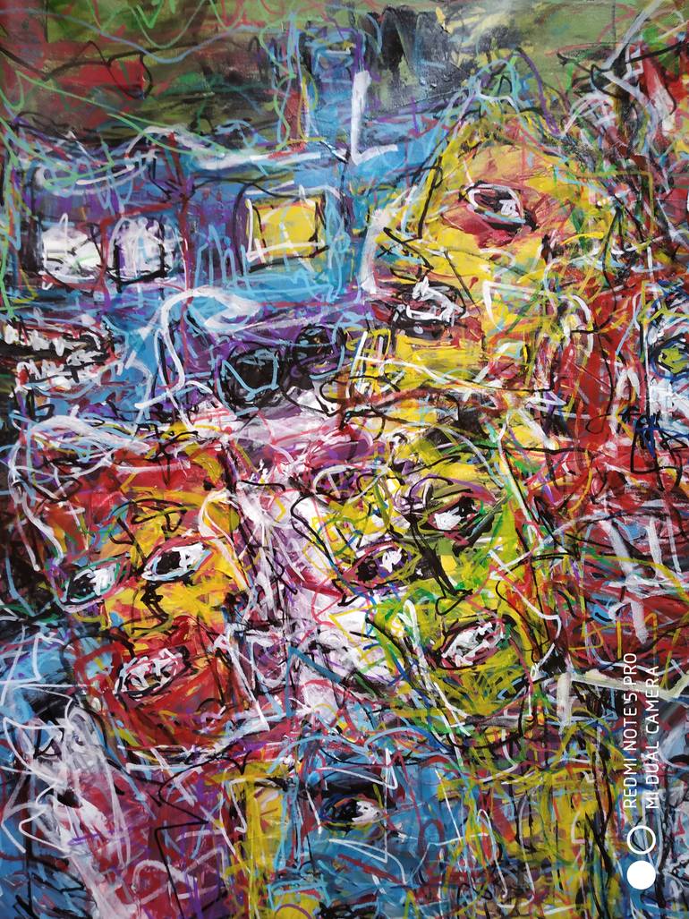 Original Abstract Expressionism Abstract Painting by Simrit Siingh