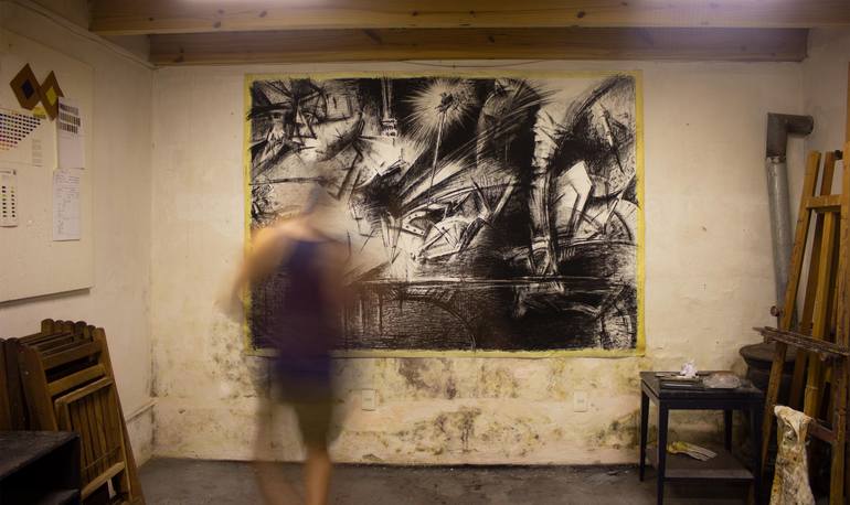 Original Abstract Expressionism Abstract Drawing by Sergio Figares