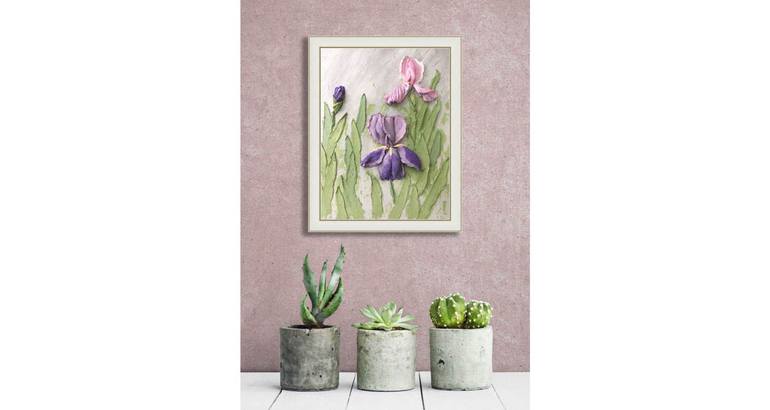 Original Art Deco Floral Painting by Violetta Golden