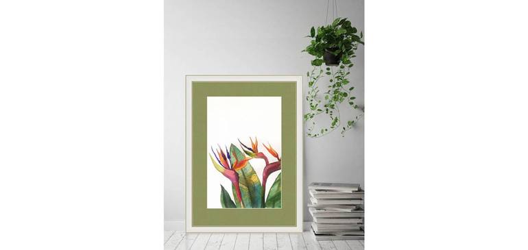 Original Art Deco Floral Painting by Violetta Golden