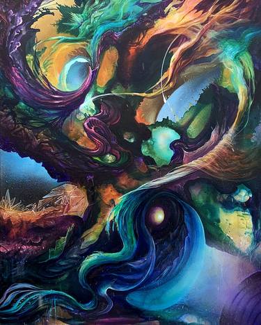 Original Surrealism Abstract Painting by Zach ESIC Howard