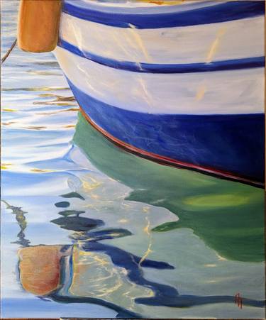 Original Realism Boat Painting by Aimilia Tsolia