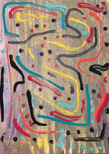 Original Abstract Expressionism Geometric Painting by Johnathan Lyghtfoot