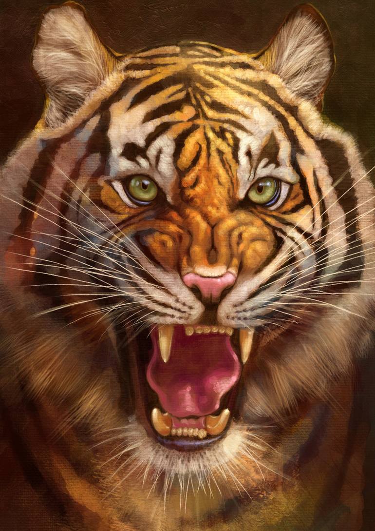 bengal tigers roaring