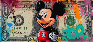 US dollar bill with Mickey Mouse graffiti thumb