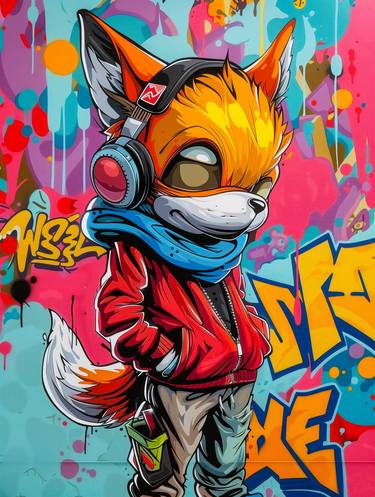 Original Graffiti Digital by CHEEKY BUNNY POP ART