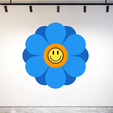 Murakami Blue flowers/ wall art thumb