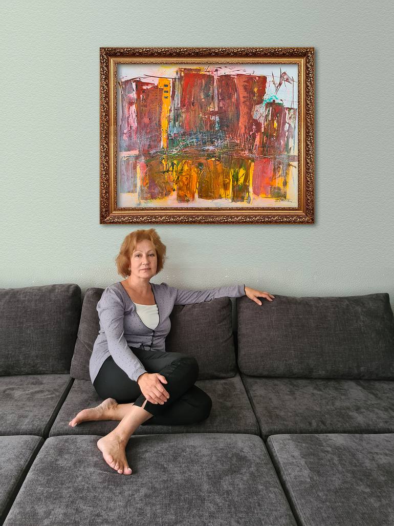 Original Abstract Cities Painting by Tatiana Ermolchik