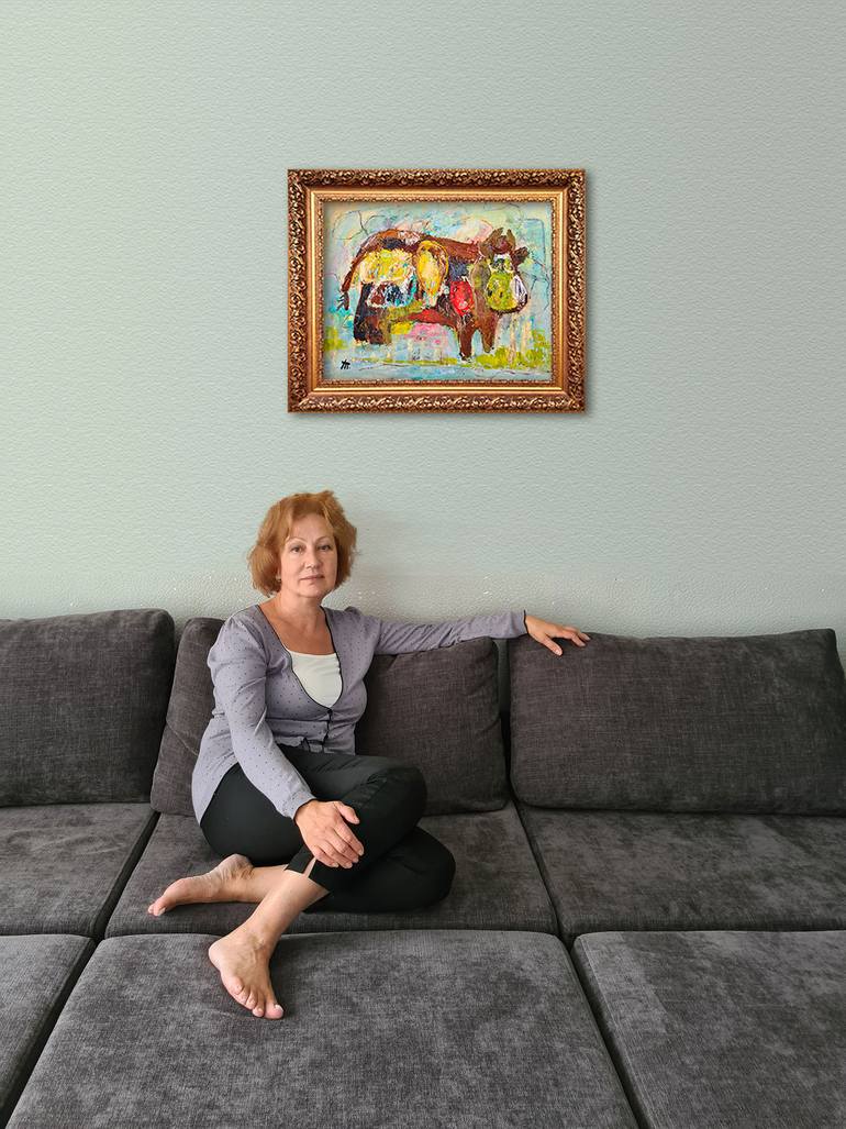 Original Abstract Expressionism Animal Painting by Tatiana Ermolchik