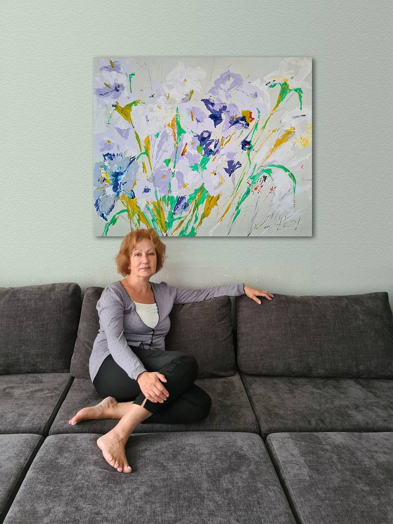 Original Abstract Expressionism Floral Painting by Tatiana Ermolchik