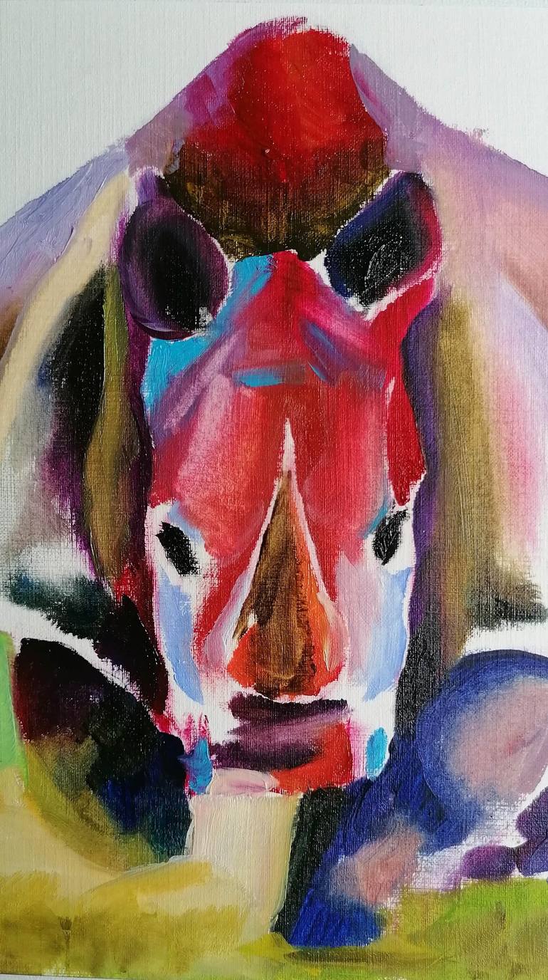 Original Expressionism Animal Painting by Irina Kolykhalova