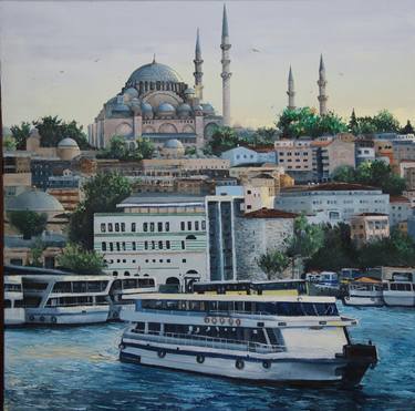 Original Expressionism Cities Paintings by Ilhan Aydan