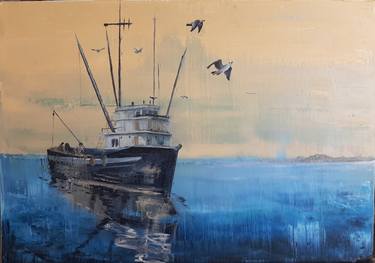 Print of Boat Paintings by Ilhan Aydan