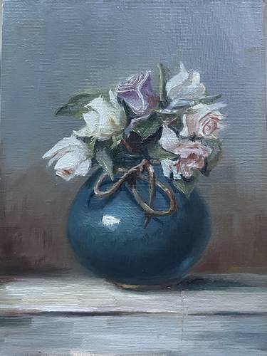 Original Realism Floral Painting by Jasmin Faraone Mennella