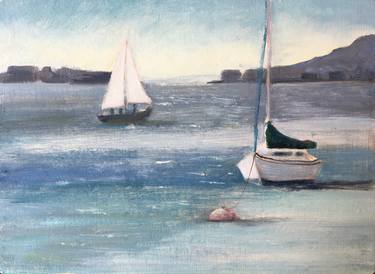 Original Fine Art Sailboat Paintings by Jasmin Faraone Mennella