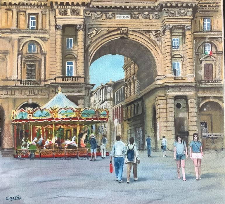 Original Impressionism Cities Painting by Darren Carey