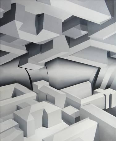 Original Abstract Architecture Painting by Andrés Moreno Hoffmann