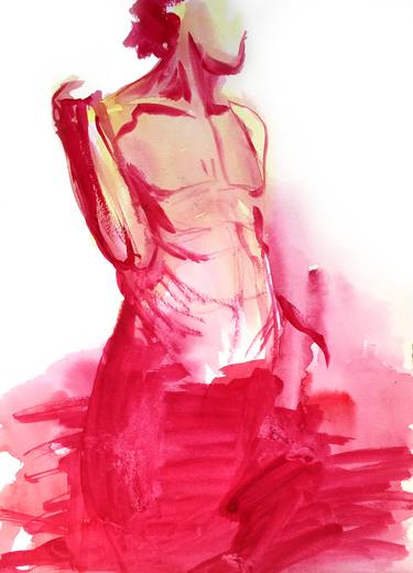 Original Abstract Expressionism Nude Paintings by Valeriya Serova