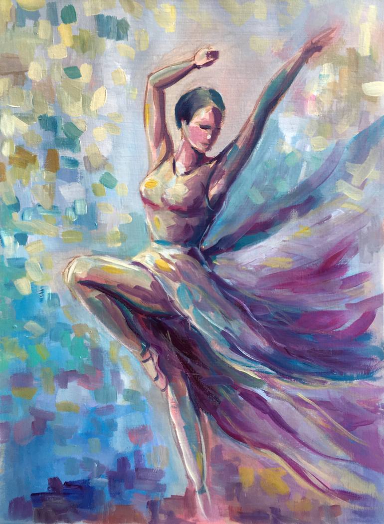 Oil Painting. Original painting.Hand Painted Ballerina. Impressionist ...