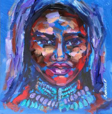 Portrait African Woman Wall Art African Diverse Painting American art gift abstraction thumb